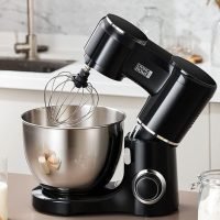 Household Electric Stand Mixer with Splash Guard - Black